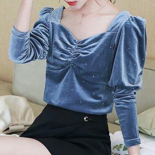 Velvet Puff Long-sleeve Top