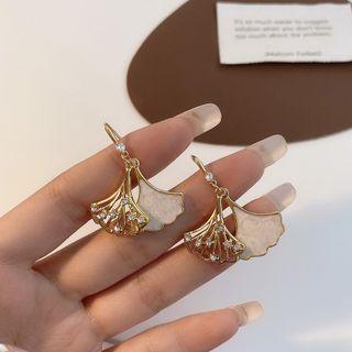 Leaf Rhinestone Alloy Fringed Earring 1 Pair - Gold - One Size
