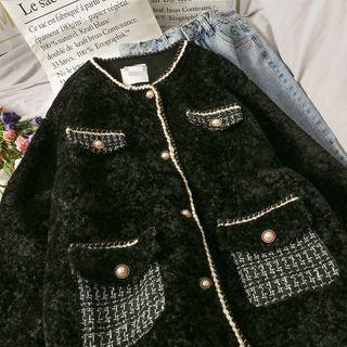 Contrasted Patchwork Fleece Jacket