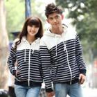 Couple Matching Striped Hooded Jacket
