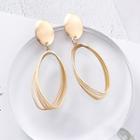 Alloy Oval Dangle Earring 1 Pair - As Shown In Figure - One Size