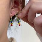 Bead Drop Earring 1 Pair - Red & Yellow & Blue - One Size