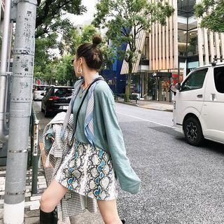 Faux Snake Skin Mini A-line Skirt