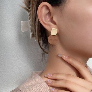 Matte Disc Alloy Dangle Earring 1 Pair - Coffee - One Size