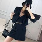 Double Breasted Blazer / Mini A-line Skirt