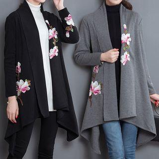 Floral Embrodery Lapel Coat