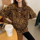 Short-sleeve Leopard Loose-fit T-shirt