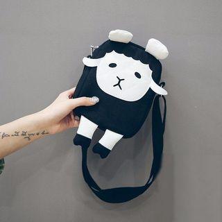 Sheep Applique Canvas Crossbody Bag