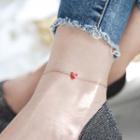 Alloy Heart Anklet Red Heart - Rose Gold - One Size