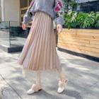 Two-way Velvet Lace Pleated Skirt