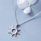 925 Sterling Silver Sun Pendant Necklace S925 Silver - Necklace - Sun - One Size