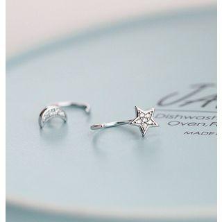 Moon And Star Swing Earring