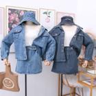 Set: Loose-fit Denim Jacket + Mini Skirt