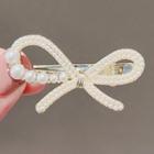 Bow Faux Pearl Hair Clip Ly1666 - White - One Size