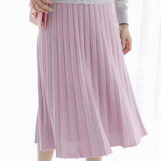 Accordion-pleat Knit Skirt