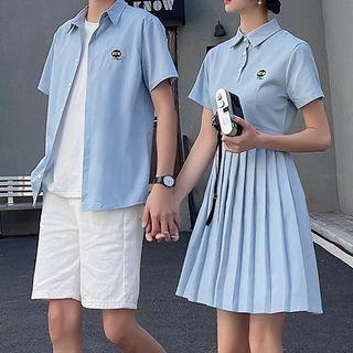 Couple Matching Short-sleeve Shirt / Pleated Dress / Shorts