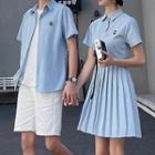 Couple Matching Short-sleeve Shirt / Pleated Dress / Shorts