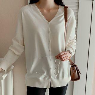 Plus Size Raglan V-neck Cardigan