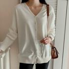 Plus Size Raglan V-neck Cardigan