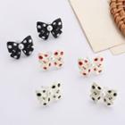 Dotted Bow Ear Stud / Clip-on Earring