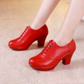 Platform High Heel Lace Up Shoes