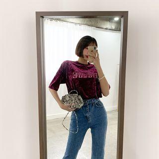 Private Short-sleeve Velvet T-shirt