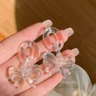 Bow Resin Dangle Earring D465 - 1 Pair - Transparent - One Size