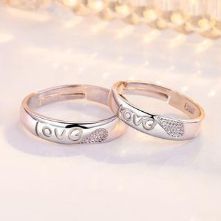 Couple Matching Love Lettering Alloy Open Ring