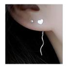 925 Sterling Silver Heart Swirl Threader Earring