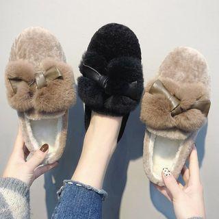 Bow-accent Chenille Loafers