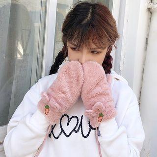 Chenille Carrot Mittens