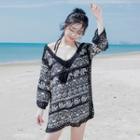 Long-sleeve Patterned Cover-up