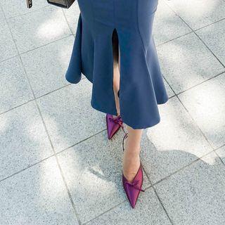 Ribbon Satin Slingback Stilettos