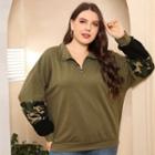 Camouflage Panel Half-zip Sweatshirt