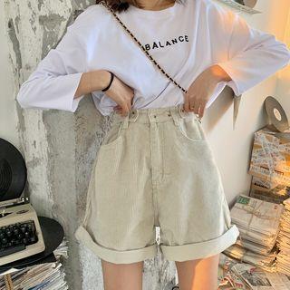 Corduroy Loose-fit Shorts