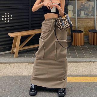Maxi Cargo Pencil Skirt