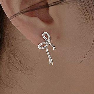 Bow Drop Earring 1 Piece - Right Earring - Silver - One Size
