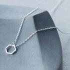 Mini Hexagon 925 Sterling Silver Necklace Silver - One Size