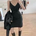 Chain Strap Slim-fit Sleeveless Dress - 2 Colors