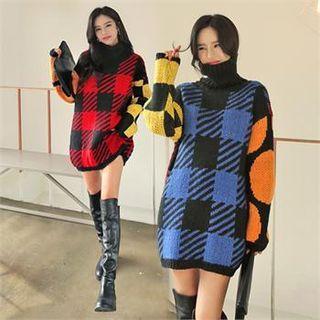 Two-way Patterned Mini Sweater Dress