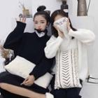 Cartoon Embroidered Turtleneck Sweater