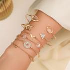 Set Of 6: Rhinestone Bangle + Bracelet 11310 - 01 Kc Gold - One Size