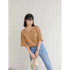 V-neck Loose-fit Cotton T-shirt