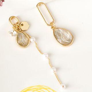 Non-matching Drop Earring 1 Pair - Stud Earring - Gold - One Size