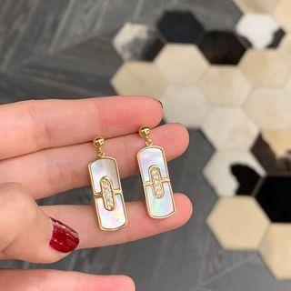 Shell Dangle Earring 1 Pair - S925 Silver - Gold & Silver - One Size