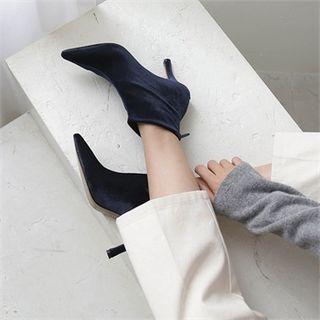 Textured Velvet Booties