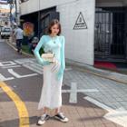 Spaghetti-strap Transparent Lace Dress