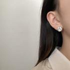 Rhinestone Stud Earring 1 Pair - 14k Gold - Gold & White - One Size
