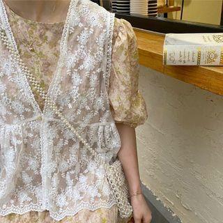 Embroidered Lace Vest