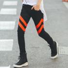 Contrast Trim Studded Slim-fit Jeans